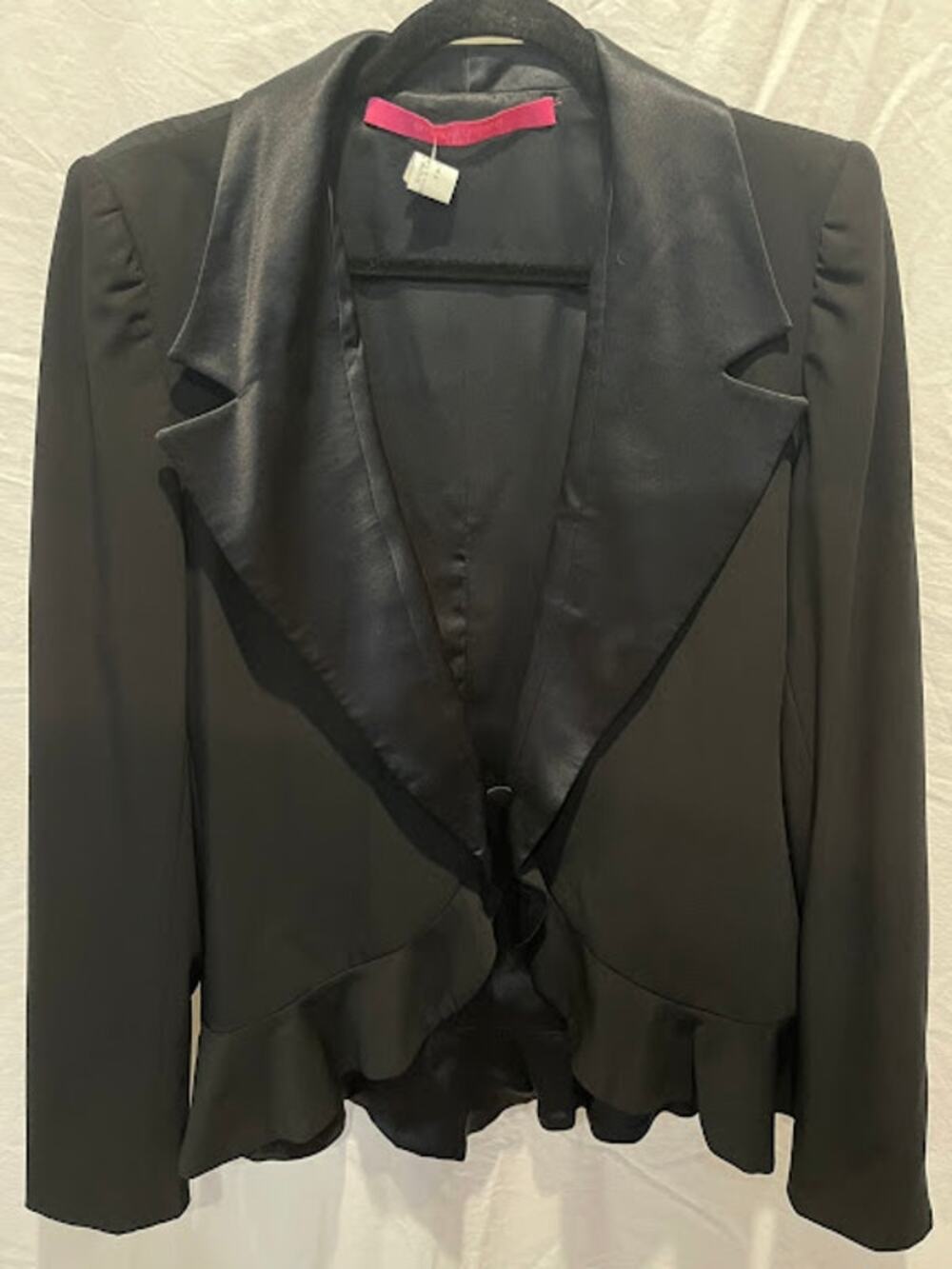 Emmanuel Ungaro Paris Womens Tuxedo Jacket Bottom Ruffle Vintage Designer